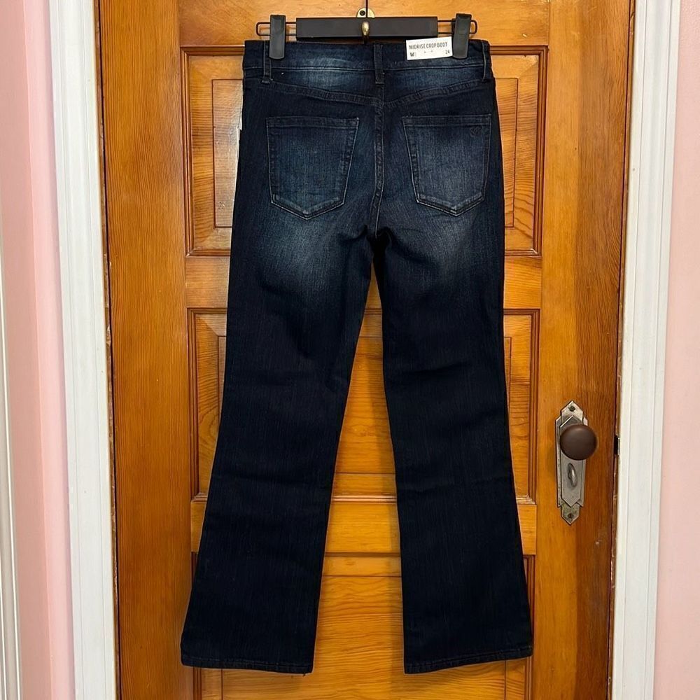 William Rast Midrise Crop Boot Cut Dark Wash Jeans Women’s 24 - Picture 7 of 9